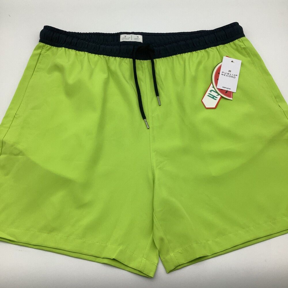 Public Record Mens Standard Fit Athletic Swim Trunks Size‎ XL NWT